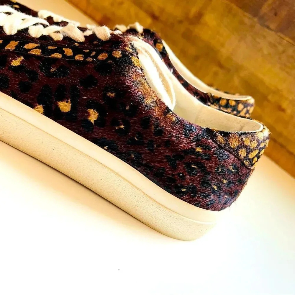 Madewell Sidewalk Low-Top Sneakers in Painted Leopard Colorblock Calf Hair - Picture 9 of 10